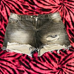 100% cotton, light gray biker jeans shorts and size 17